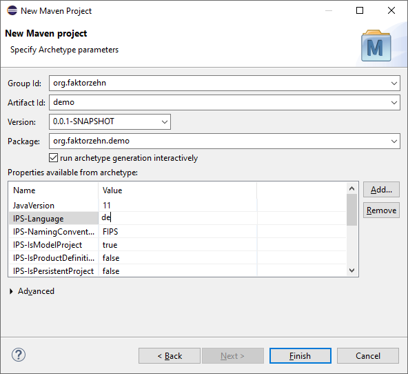 Archetype Parameter