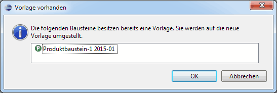 Produktvorlage bereits vorhanden