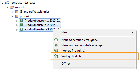 Produktvorlage herleiten
