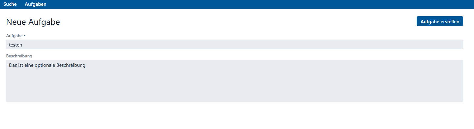 aufgabe anlegen