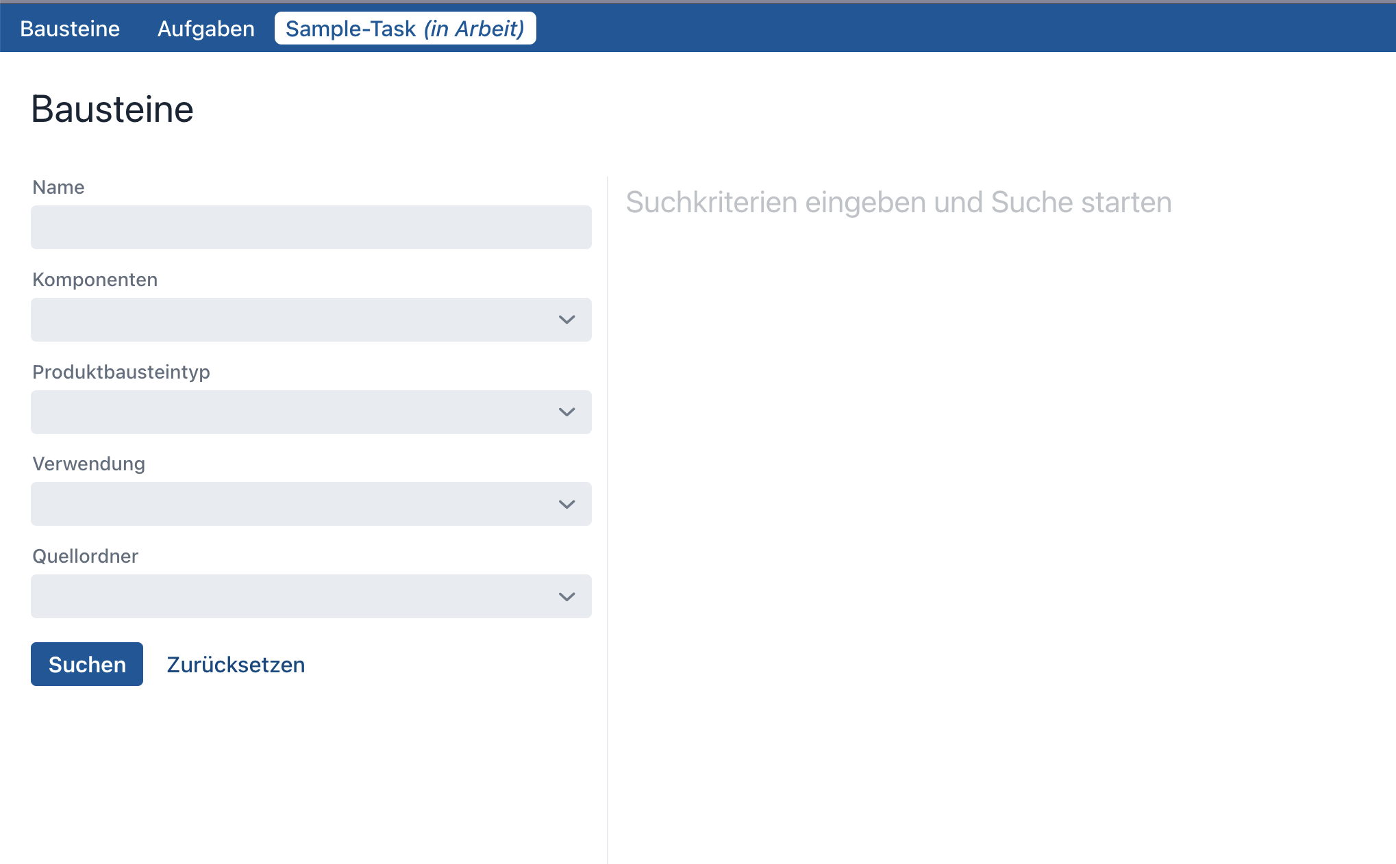 suche filter