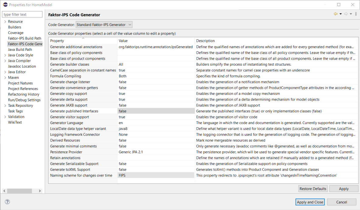 activation deactivation published interfaces