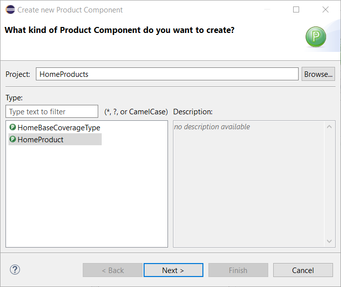choose productcomponent