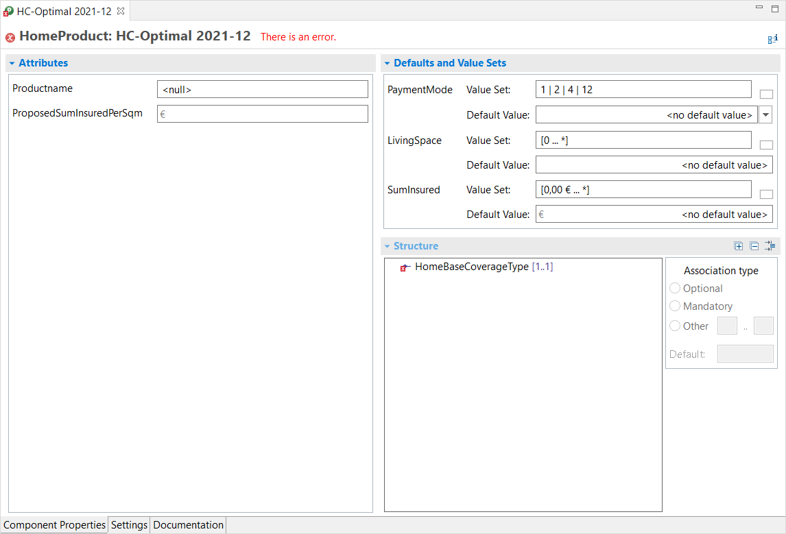 productcomponent editor