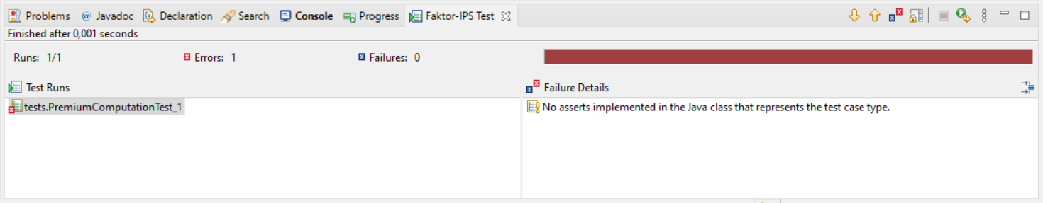 test case runner fail